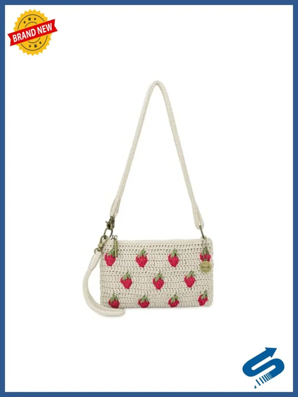 Hand Crochet Wristlet Purse with Card Slots and Zipper Closure